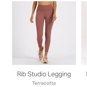 Vuori Rib Studio Leggings | Terracotta